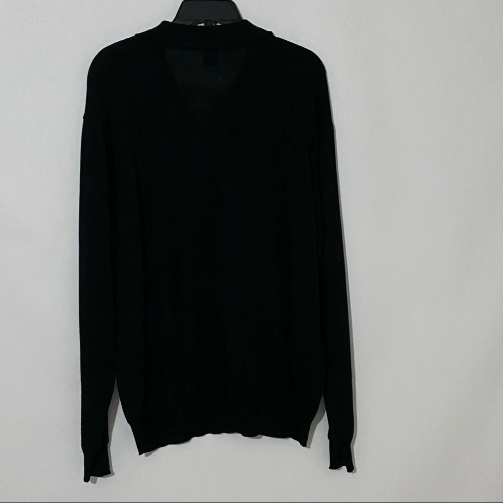 Murano Italia mens 55% wool 45% acrylic long sleeves 3 button collar sweater Med